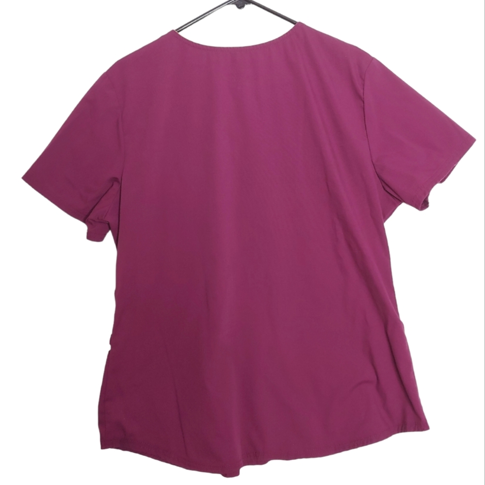 Scrubstar Premium Scrubwear Purple Short Medical Sleeve Scrubs Shirt Size Large - Picture 2 of 16